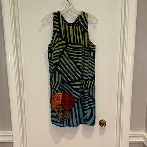 Desigual Green and Blue Graphic Sheath Mini Dress